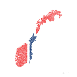 Norway Flag Map Drawing Scribble Art
