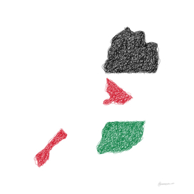 Palestinian Territories Flag Map Drawing Scribble Art