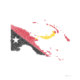 Papua New Guinea Flag Map Drawing Scribble Art