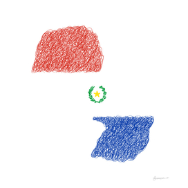 Paraguay Flag Map Drawing Scribble Art