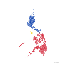 Philipines Flag Map Drawing Scribble Art