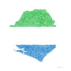 Sierra Leone Flag Map Drawing Scribble Art