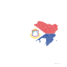Sint Maarten Flag Map Drawing Scribble Art
