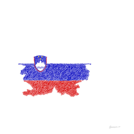 Slovenia Flag Map Drawing Scribble Art
