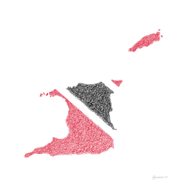 Trinidad and Tobago Flag Map Drawing Scribble Art