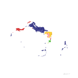 Turks and Caicos Islands Flag Map Drawing Scribble Art
