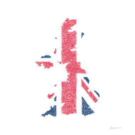 United Kingdom Flag Map Drawing Scribble Art