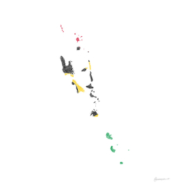 Vanuatu Flag Map Drawing Scribble Art