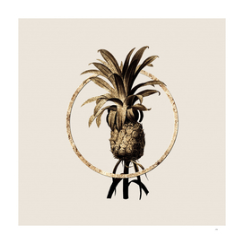 Gold Ring Pineapple Glitter Botanical Illustration