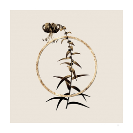 Gold Ring Tiger Lily Glitter Botanical Illustration