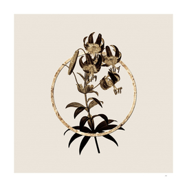 Gold Ring Turban Lily Glitter Botanical Illustration