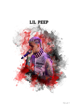 Lil Peep Rapper Watercolor