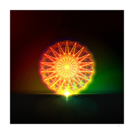 Watermelon Neon Glyph Art in Red Yellow and Green 365