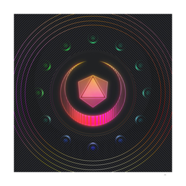 Radial Array Neon Glyph Art in Pink and Yellow 123