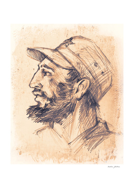 Portrait of Fidel Castro.