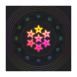 Radial Array Neon Glyph Art in Pink and Yellow 320