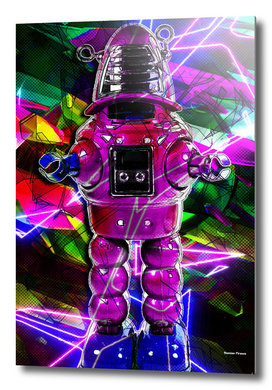 Robby the robot - Forbidden planet - Street art - neon