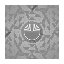 Geometric Glyph Art Gray Hexagonal Pattern 011