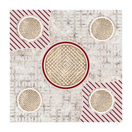 Geometric Glyph in Festive Red Silver and Gold 009