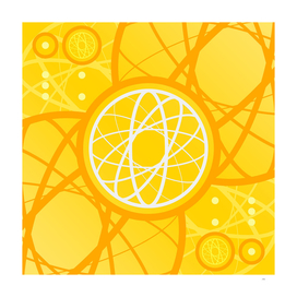 Geometric Glyph Art in Happy Yellow and Orange 016