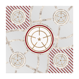 Geometric Glyph in Festive Red Silver and Gold 100
