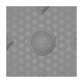 Geometric Glyph Art Gray Hexagonal Pattern 106