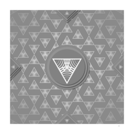 Geometric Glyph Art Gray Hexagonal Pattern 207