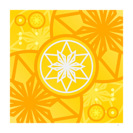 Geometric Glyph Art in Happy Yellow and Orange 055