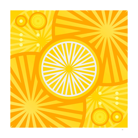 Geometric Glyph Art in Happy Yellow and Orange 081