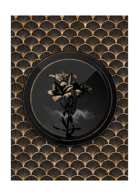 Shadowy Black Fire Lily Gold Art Deco