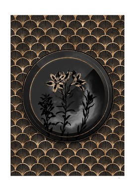 Shadowy Black Lily of the Incas Gold Art Deco