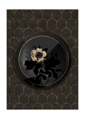 Shadowy Black Twin Flower White Rose Gold Art Deco