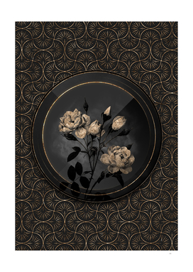 Shadowy Black Vintage White Rose Gold Art Deco