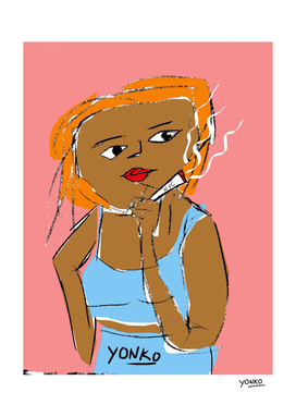 Harlem smoking girl.