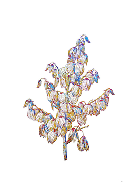 Floral Aloe Yucca Mosaic on White