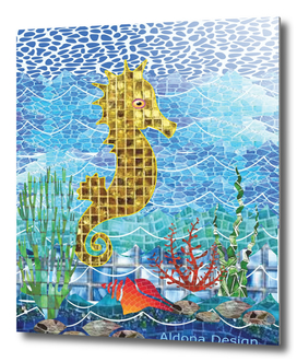 Seahorse Mosaic Style