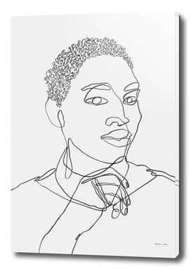 Black woman one line art