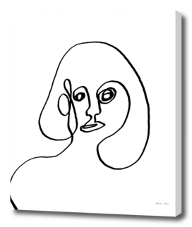 Women abstract one line art