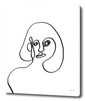 Women abstract one line art