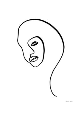 Abstract women face line art