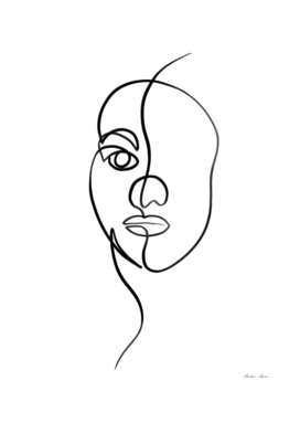 Woman face abstract art