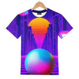 Neon sunset, trench and sphere