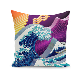 Isometric Synthwave: The Great Wave off Kanagawa
