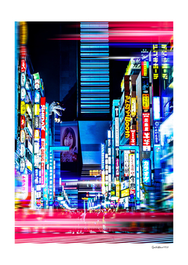 Neon night city: Tokyo, Japan