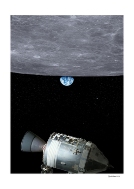 Moon and Apollo 11 - space poster
