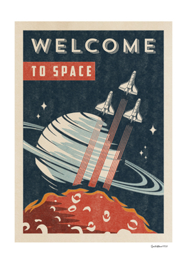 Welcome to Space - Vintage retro space poster
