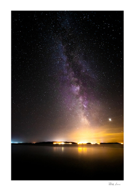 Seascape with milky way
