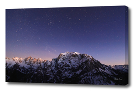 Starry sky above mountains