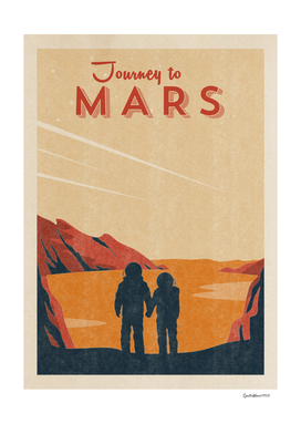 Journey to Mars - Vintage retro space poster