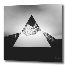Geometric mountain mirrored in triangle